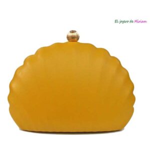 Clutch concha mostaza polipiel