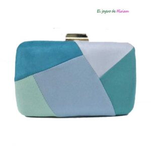 Bolso clutch azul combinado