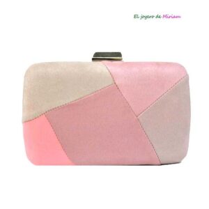 Bolso clutch tonos rosas