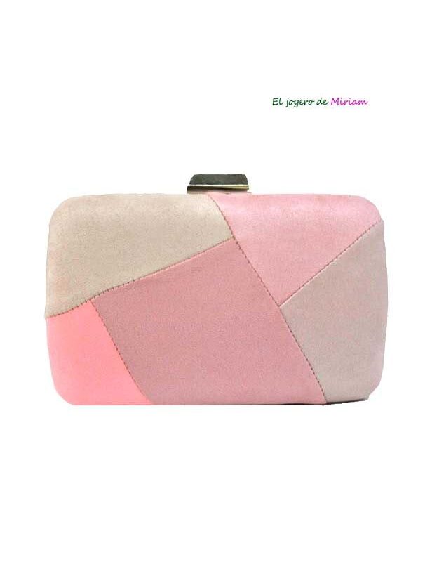 Bolso clutch tonos rosas