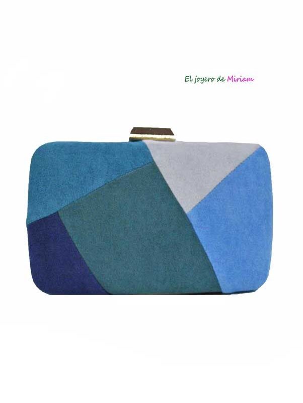 Bolso clutch tonos azules