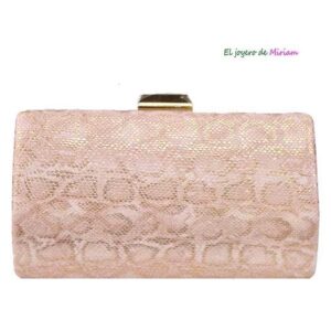 Bolso clutch oro rosa textura