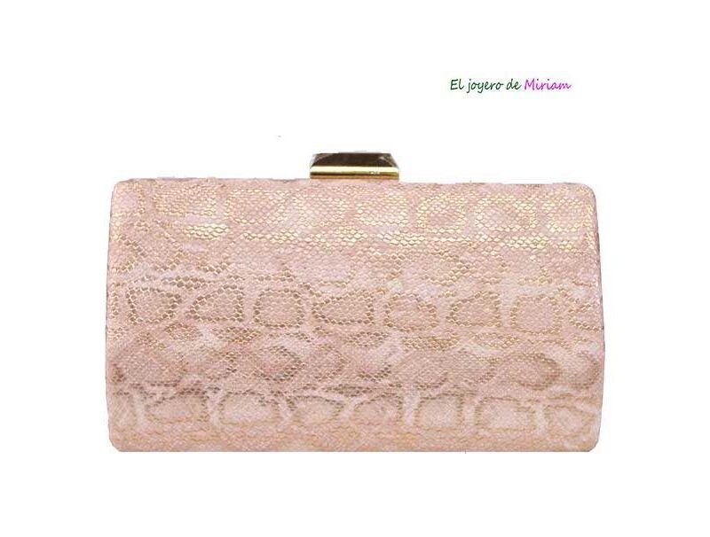 Bolso clutch oro rosa textura