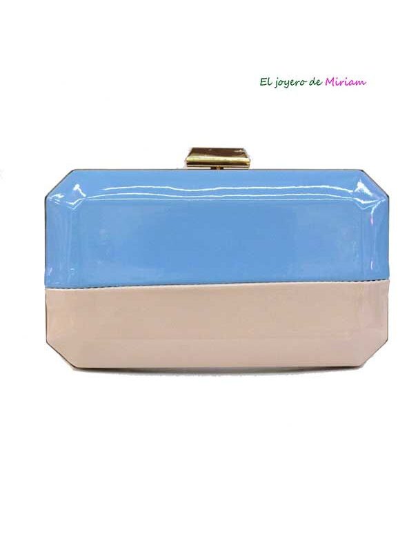 Bolso clutch charol azul