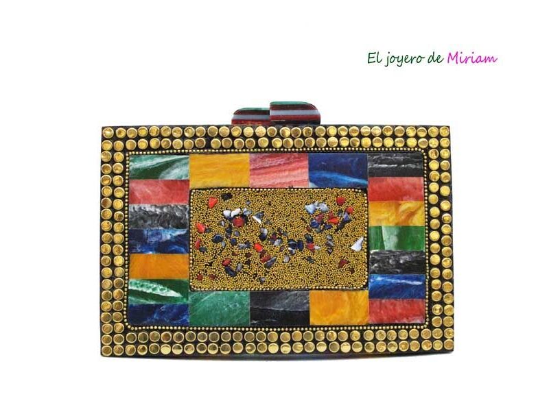 Bolso clutch rígido multicolor