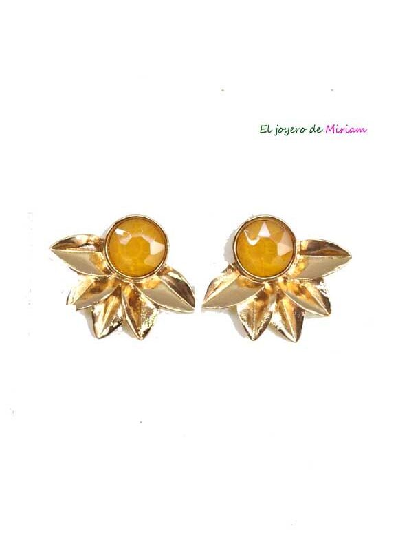Pendientes pequeños mostaza