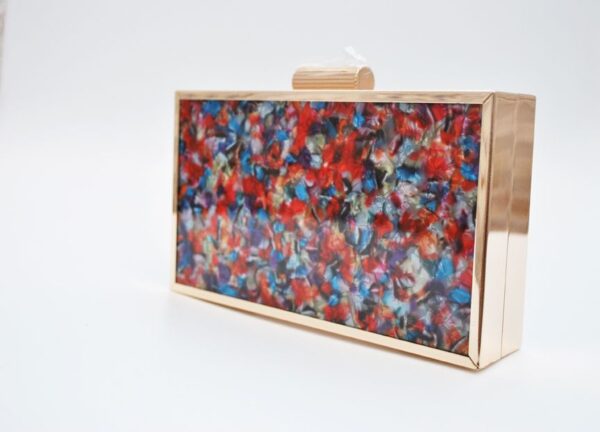 Bolso clutch naranja multicolor - Imagen 3