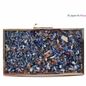 Bolso clutch caja azul