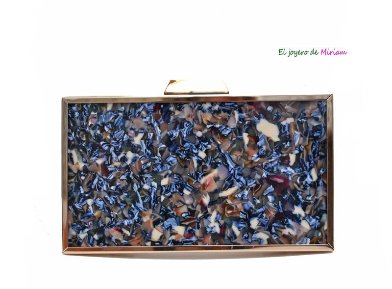 Bolso clutch caja azul