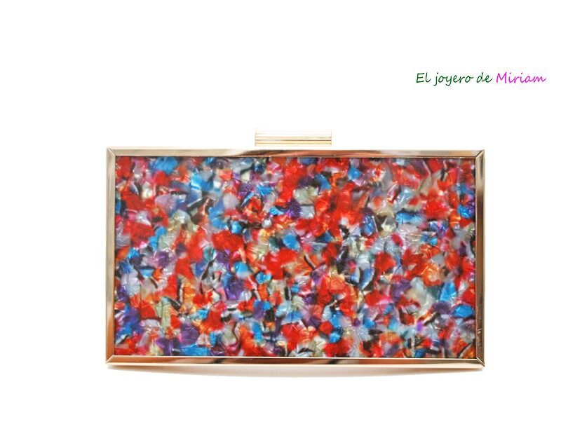 Bolso clutch naranja multicolor