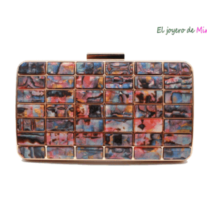 Bolso clutch multicolor nácar