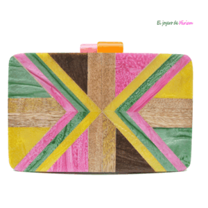 Clutch de madera multicolor