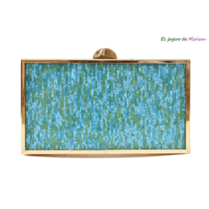Bolso clutch carey turquesa