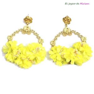 Pendientes amarillos flamenca