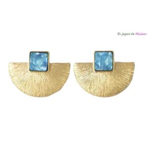 Pendientes azules y dorados