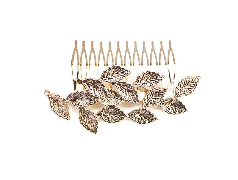 Peineta de fiesta oro rosa