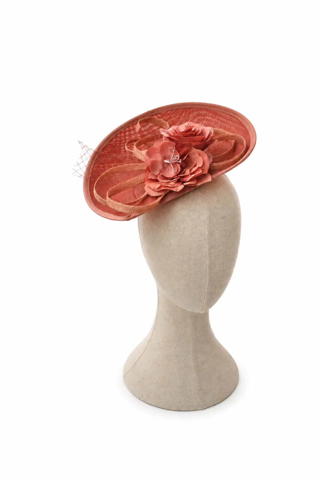 Tocado mediano rosa coral