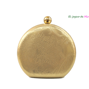 Bolso clutch dorado grabados