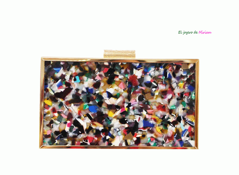 Bolso rígido clutch multicolor