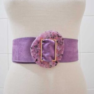 Cinturón malva de antelina