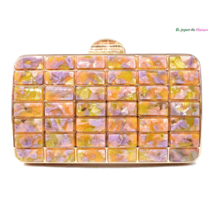 Bolso clutch nácar tonos lima