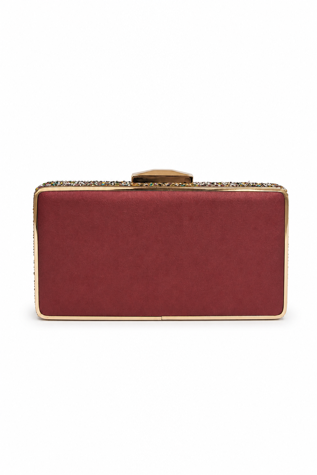 Bolso clutch granate metalizado