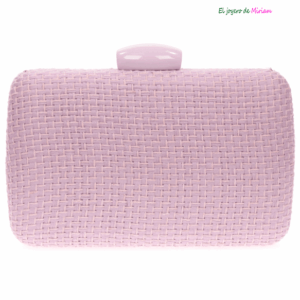 Bolso clutch violeta rafia