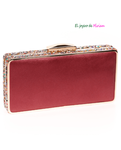 Bolso clutch granate metalizado