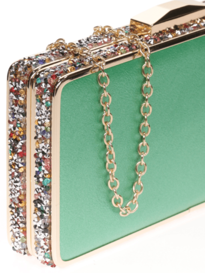 Bolso clutch verde brillantes - Imagen 2