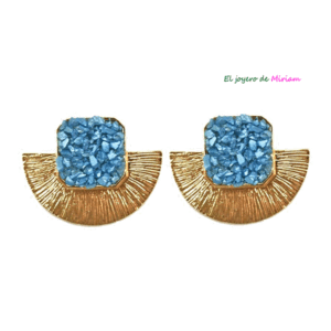 Pendientes azules y dorados