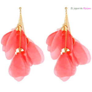 Pendientes coral pétalos