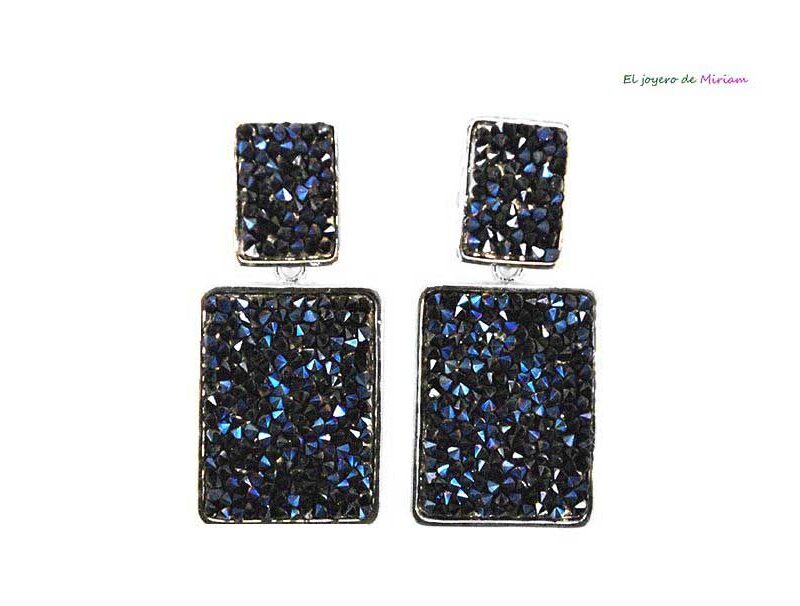 Pendientes azul marino fiesta