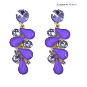 Pendientes morados y malvas