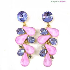 Pendientes rosas y malvas