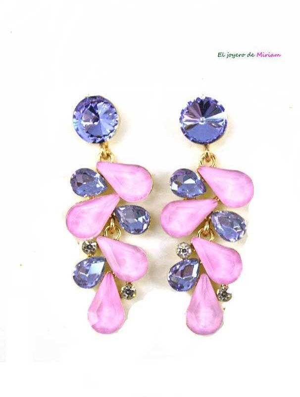 Pendientes rosas y malvas