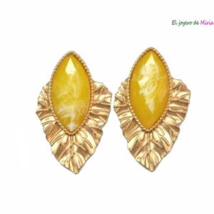 Pendientes mostazas y dorados