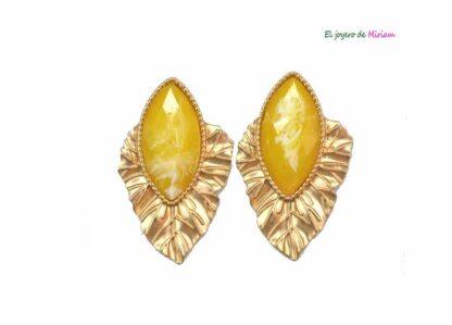 Pendientes mostazas y dorados