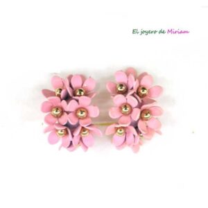Pendientes rosas florecitas
