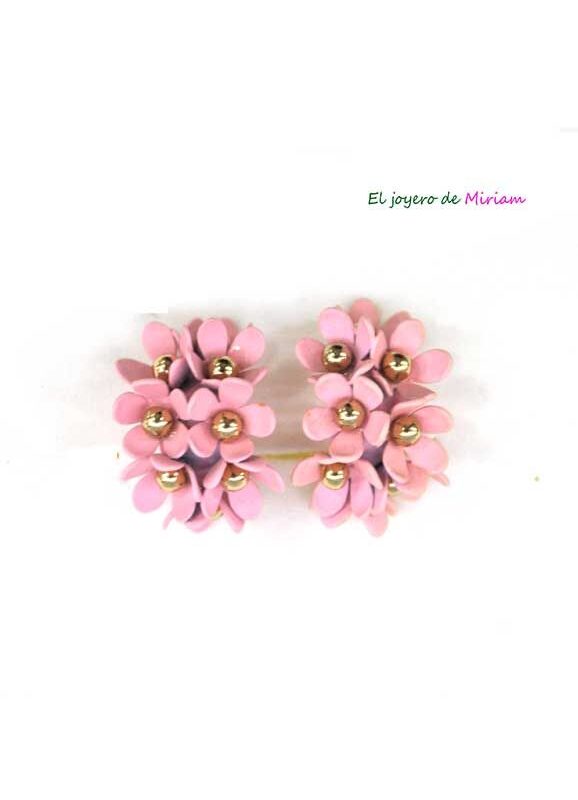Pendientes rosas florecitas