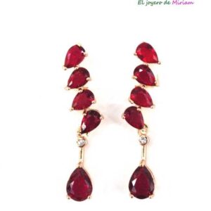 Pendientes granates y dorado