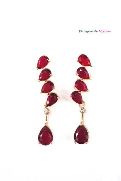 Pendientes granates y dorado