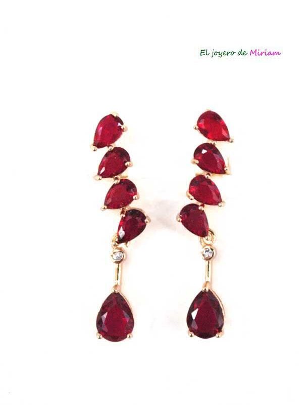 Pendientes granates y dorado