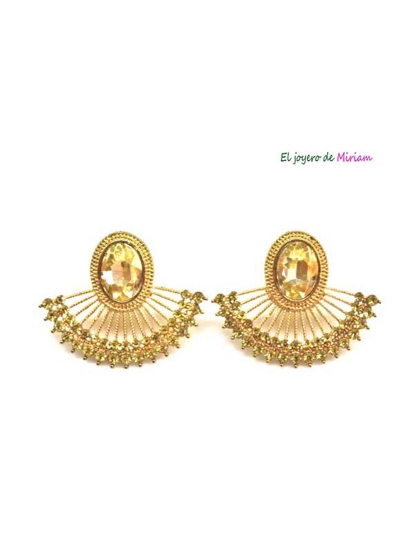 Pendientes dorados cierre omega