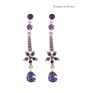 Pendientes morados largos