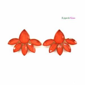 Pendientes naranjas flor