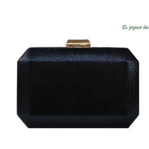 Bolso clutch negro brillo