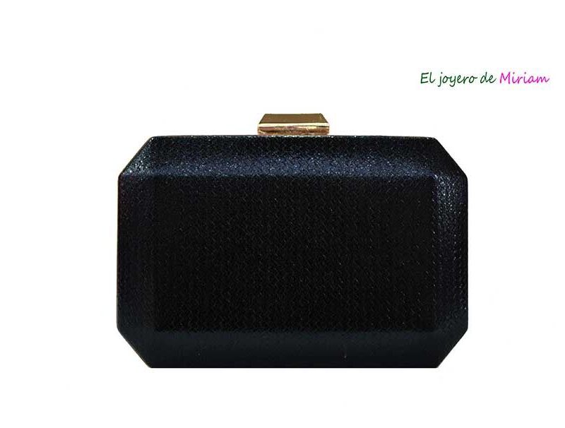Bolso clutch negro brillo