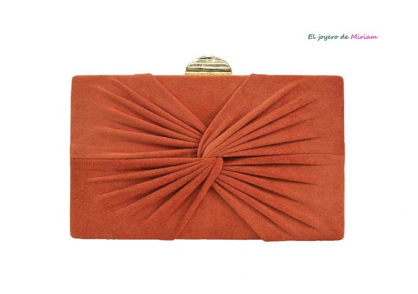 Bolso de fiesta nácar naranja - El joyero de Miriam