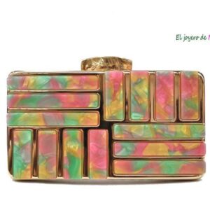 Bolso de fiesta clutch nácar