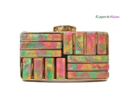 Bolso de fiesta clutch nácar